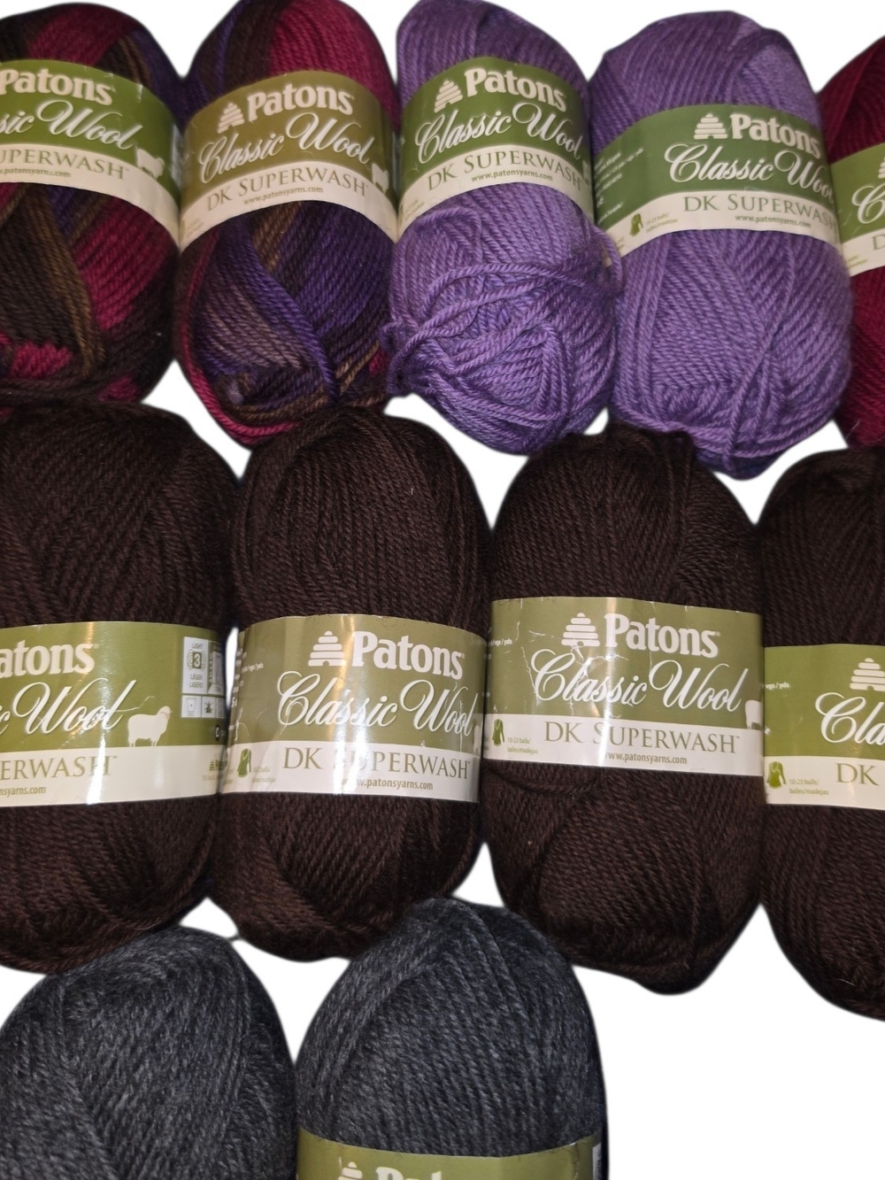 Patons Classic Wool DK Superwash Yarn Lot 16 Skeins 100% Wool - Picture 3 of 7